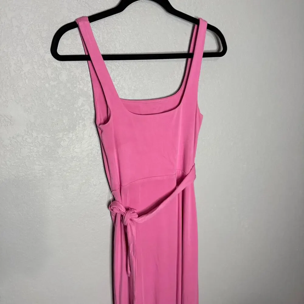 Aritzia Saturn Pink Draped Square-Neck Midi Dress - Picture 3 of 7